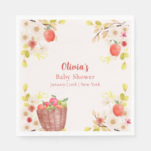 Herbst Apfel Gartenarbeit Baby Shower Serviette