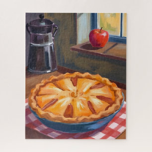 Herbst-Apfelkuchen-Aquarell