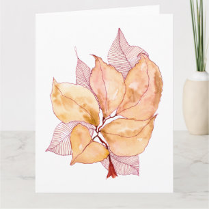 Herbst-Aquarell-Blätter Botanische Illustration Karte
