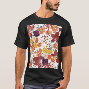 Herbst-Aquarell-Blätter und Rosen T-Shirt