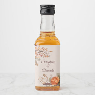 Herbst-Aquarell-Rustikale-Floral-Hochzeits-Alkohol Alkoholflaschenetikett