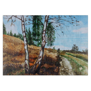 Herbst-Aquarell Schneidebrett