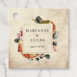 Herbst Aquarellpapier Monogramm danke Geschenkanhänger