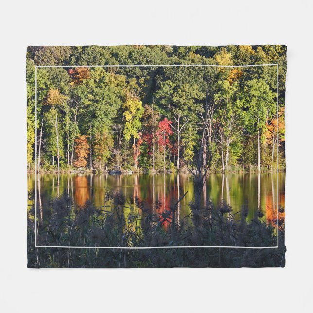 Herbst auf Beardsley-Teich Fleecedecke (Vorderseite (Horizontal))