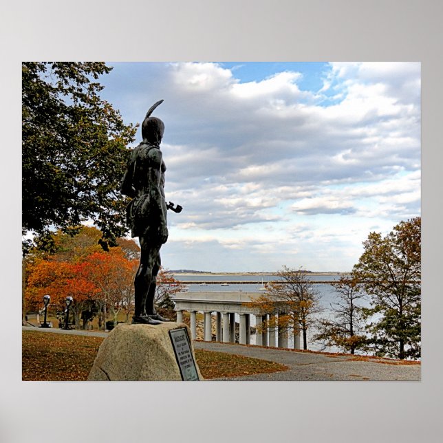 Herbst auf Cole's Hill, Plymouth, MA - Druck Poster (Vorne)