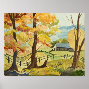 Herbst auf dem Bauernhof Poster
