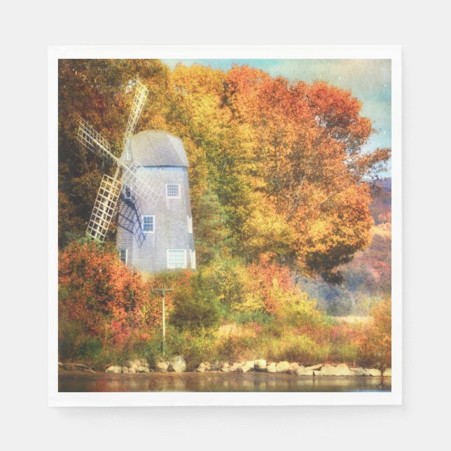 Herbst auf dem Fluss Connecticut Serviette (Vorderseite)