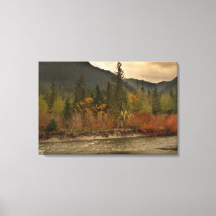 Herbst auf dem Fluss Leinwanddruck