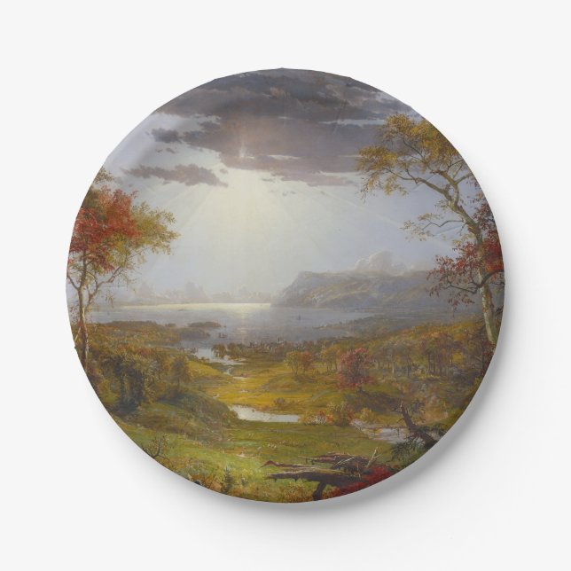 Herbst auf dem Hudson River (New Yorker Staat) Pappteller (Vorderseite)