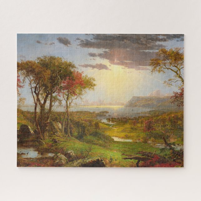 Herbst, Auf dem Hudson River von Jasper F. Cropsey (Horizontal)