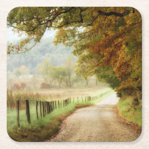 Herbst auf einer Land-Straße Rechteckiger Pappuntersetzer
