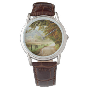 Herbst auf einer Landstraße Armbanduhr