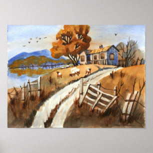 Herbst auf Olde Hill Lane Poster