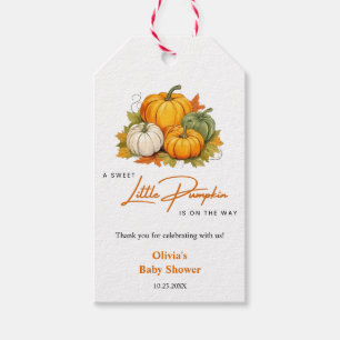 Herbst Autumn Ein Kleiner Kürbis Baby Shower Geschenkanhänger