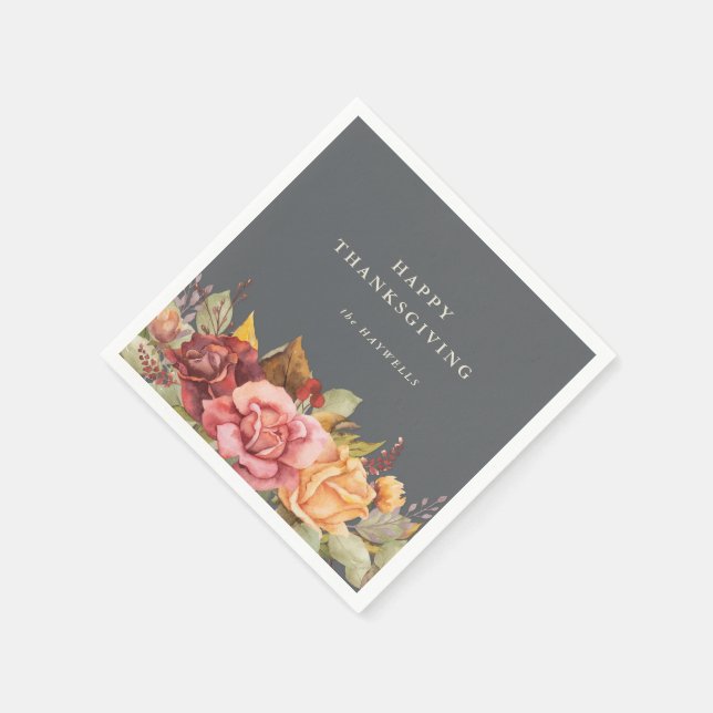 Herbst/Autumnal-Erntedank Serviette (Ecke)