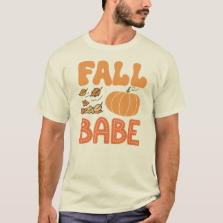 Herbst-Babe Retro-Herbst-Kürbis-Gewürz-Coquette-Äs T-Shirt