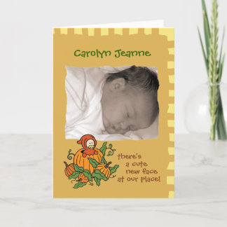 Herbst Baby Birth Announcement (Junge oder Mädchen Ankündigung