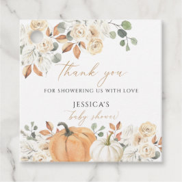 Herbst Baby Dusche Square Gunst Tag , Danke Tag Geschenkanhänger