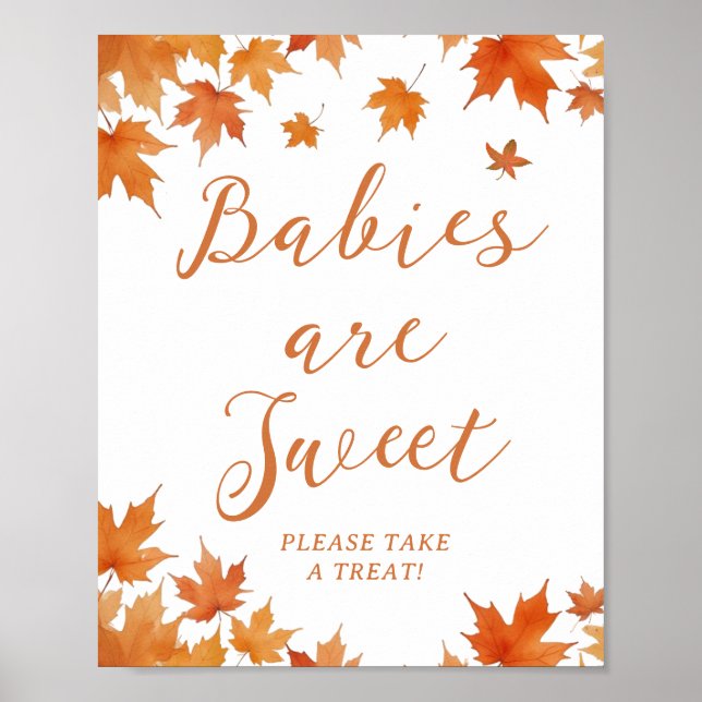 Herbst Baby Duwer Babys sind süße Gefälligkeit Poster (Vorne)