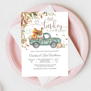 Herbst-Baby-Party-Einladung Truthahn LKW Einladung