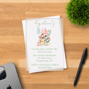 Herbst-Baby-Party mit Kürbis Acryleinladungen