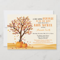 Herbst-Baby-Shower-Einladungskarte Bäume und Blätt