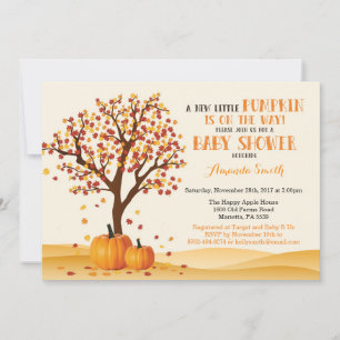 Herbst-Baby-Shower-Einladungskarte Bäume und Blätt Einladung