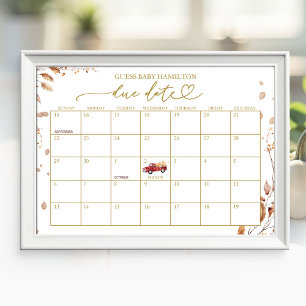 Herbst-Baby-Shower-Termin-Kalender Poster