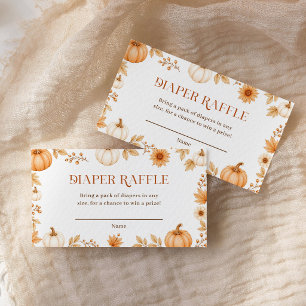Herbst Baby Shower Windel-Raffle für Kleiner Kürbi Begleitkarte
