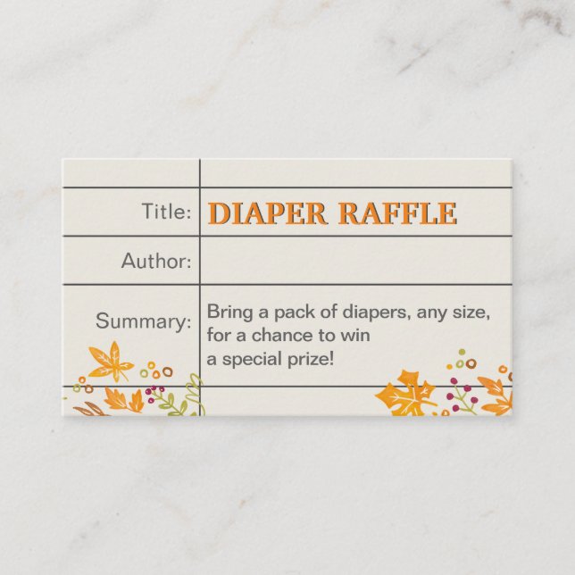 Herbst-Babydusche Sprinkle Diaper-Raffel Begleitkarte (Vorderseite)
