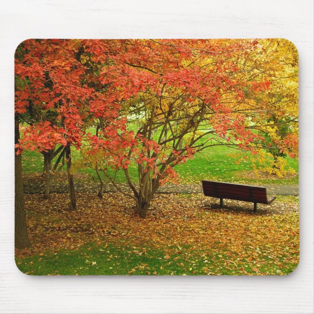 Herbst-Bank Mousepad (Vorne)