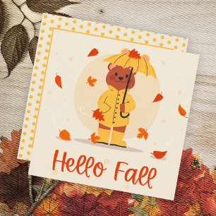 Herbst Bär Grußkarte Flachkarte