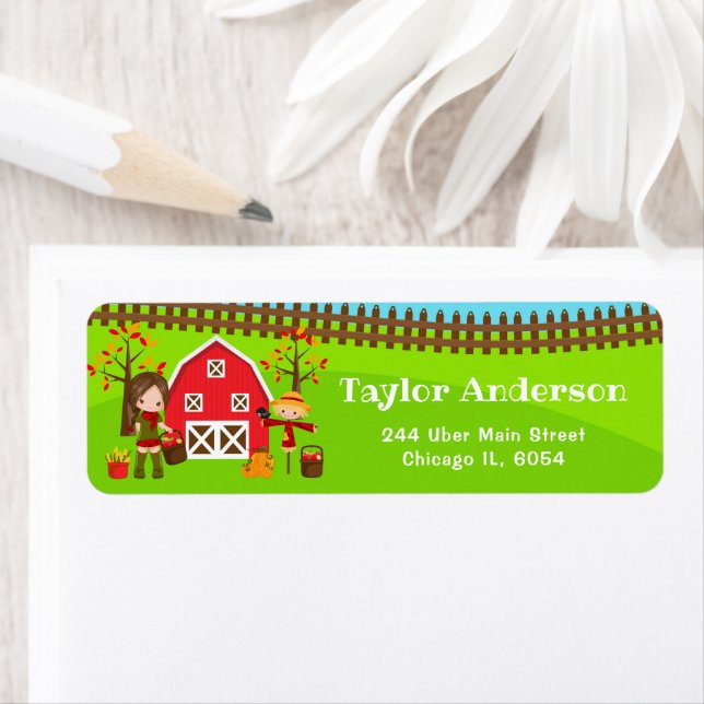 Herbst Barnyard Birthday Braun Haare Girl (Insitu)
