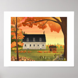 Herbst Bauernhof Herbst Kürbiskolonne Kunstdrucker Poster