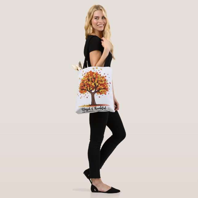 Herbst Baum Frohes Erntedankfest Gesegnet Tasche (Am Model)
