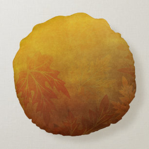 Herbst-Baum-Monogramm A Rundes Kissen