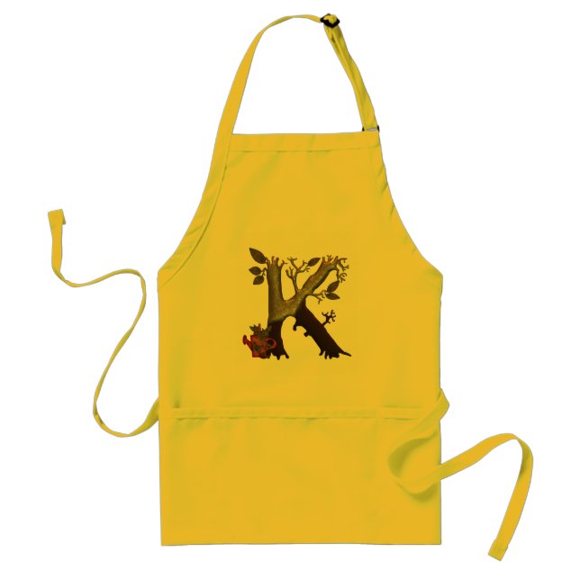 Herbst-Baum-Monogramm K Schürze (Vorne)