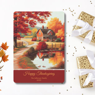 Herbst Baum Szene Landschaft Erntedankfest Feiertagskarte