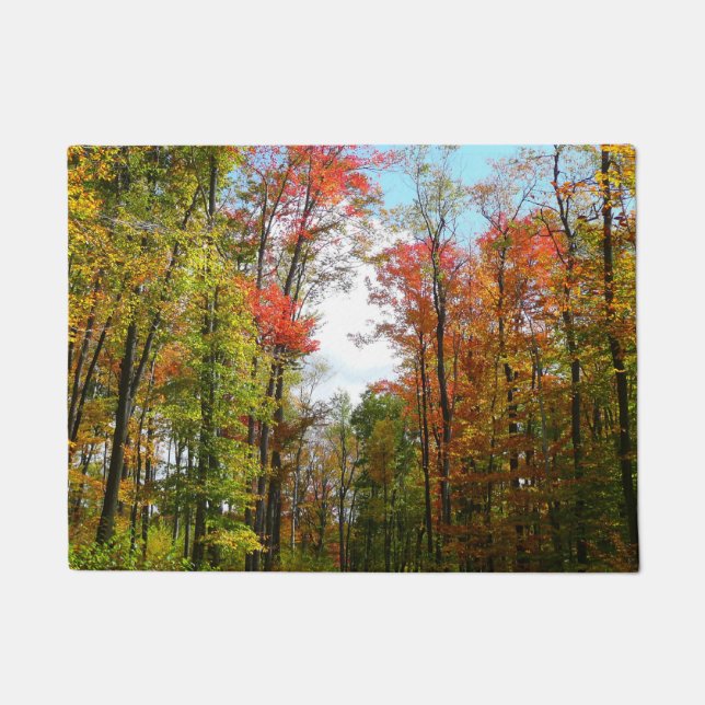Herbst Bäume und Blue Sky Herbst Natur Fotografie Fußmatte (Vorderseite)