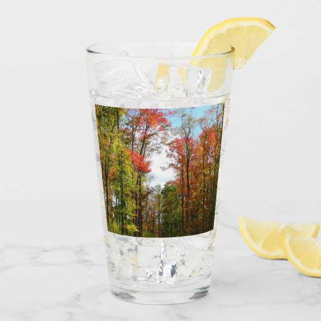 Herbst Bäume und Blue Sky Herbst Natur Fotografie Glas (Rückseite Ice)