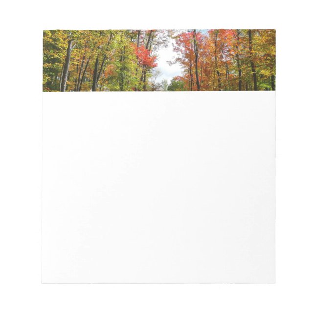 Herbst Bäume und Blue Sky Herbst Natur Fotografie Notizblock (Vorderseite)
