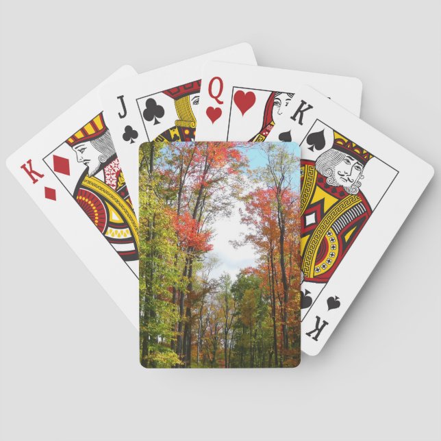 Herbst Bäume und Blue Sky Herbst Natur Fotografie Spielkarten (Rückseite)