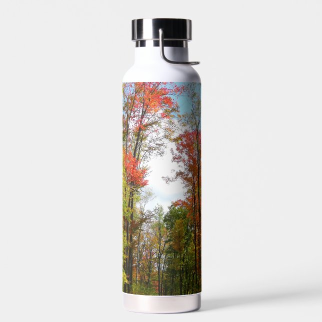 Herbst Bäume und Blue Sky Herbst Natur Fotografie Trinkflasche (Links)