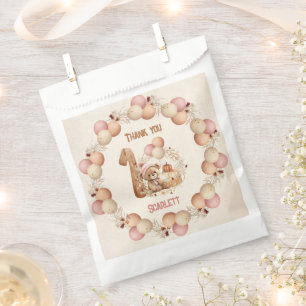 Herbst bear 1. Geburtstag Girl Favor Bags Geschenktütchen