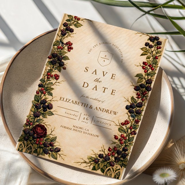 Herbst-Beeren-Botanische Hochzeit Save The Date (Von Creator hochgeladen)