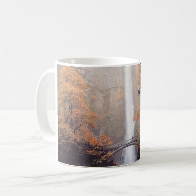Herbst bei Multnomah Falls, OR Kaffeetasse (Vorderseite Links)