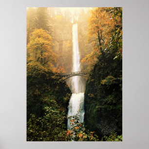 Herbst bei Multnomah Falls, OR Poster