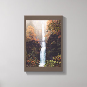Herbst bei Multnomah Falls, Oregon Leinwanddruck