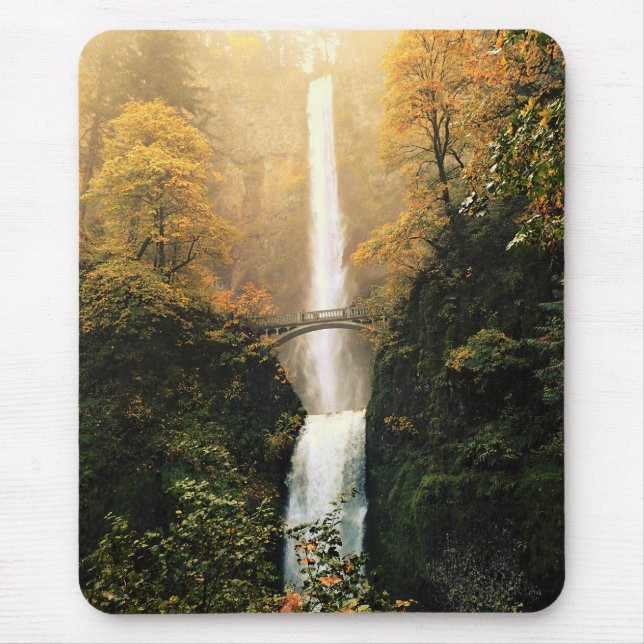 Herbst bei Multnomah Falls, Oregon Mousepad (Vorne)