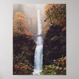 Herbst bei Multnomah Falls, Oregon Poster